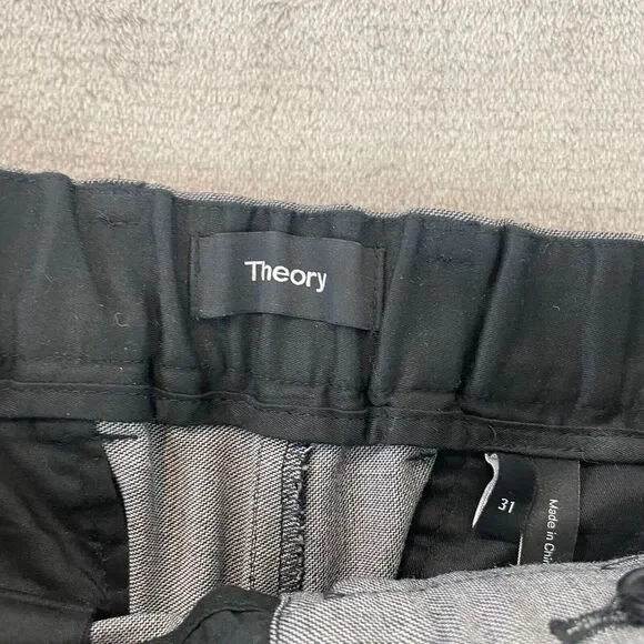 Theory Pants‎ Men 31x30 Gray Wool Blend Ace Illeston Ankle Zip Tapered Fit